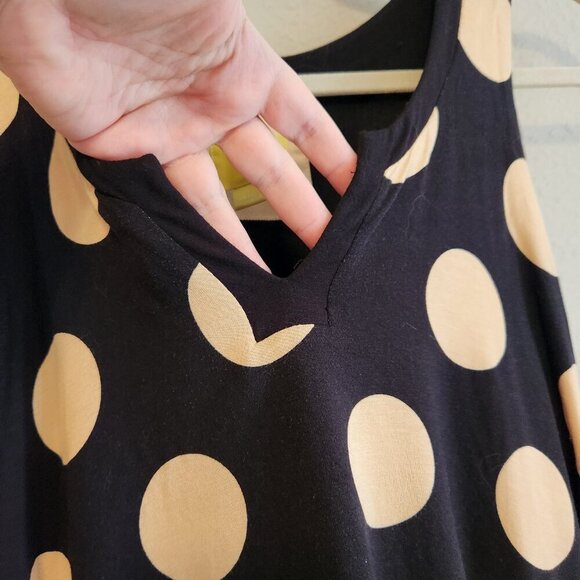 Anthropologie Maeve Davina Layered Polka Dot Dress Black Tan Size Small - Picture 4 of 13